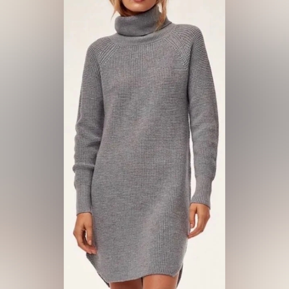 Wilfred Charcoal Turtleneck Sweater Dress